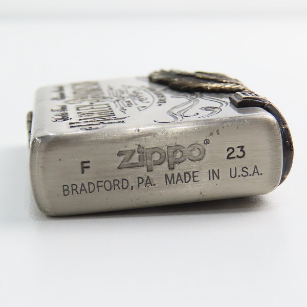 実際に弊社で買取させて頂いたZIPPO/ジッポー ハーレーダビッドソン  アンティーク シルバー＆ゴールド 古美仕上げ 2023年製の画像 4枚目
