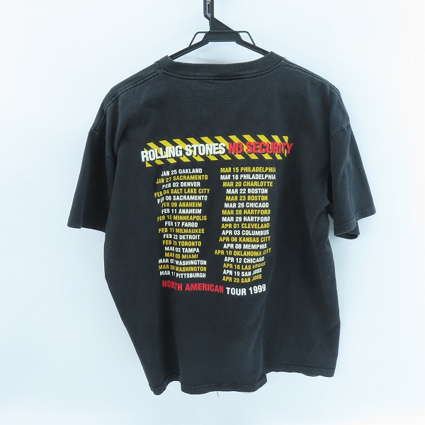 実際に弊社で買取させて頂いたThe Rolling Stones/ローリングストーンズ 90s/ビンテージ NO SECURITY NORTH AMERICAN TOUR 1999 Tシャツの画像 1枚目