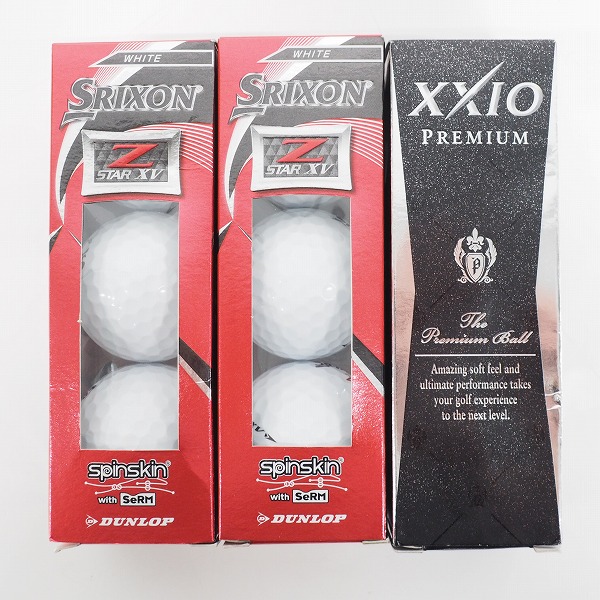 実際に弊社で買取させて頂いた【未使用】DUNLOP/ダンロップ SRIXON Z-STAR XV・XXIO/ゼクシオ PREMIUM ゴルフボール  計9個/3スリーブ