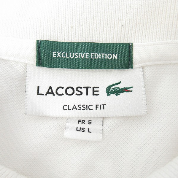 実際に弊社で買取させて頂いたLACOSTE/ラコステ BEAMS別注  半袖ポロシャツ ホワイト PH102MJ /5の画像 2枚目