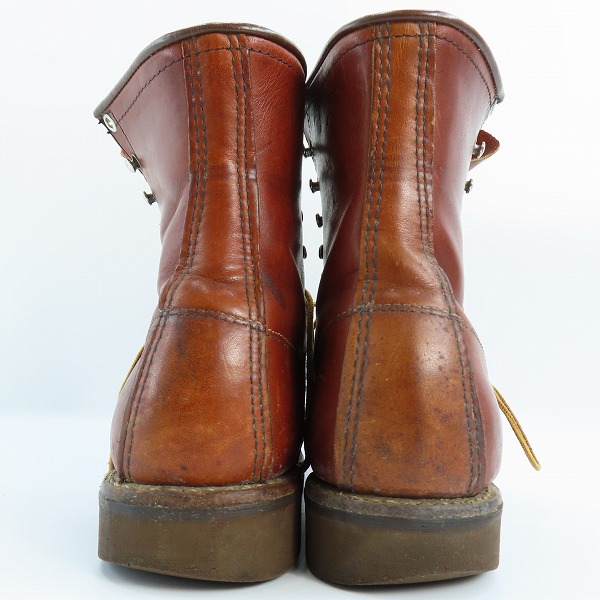 実際に弊社で買取させて頂いた【難有り】RED WING/レッドウィング ビンテージ/80s MADE IN USA 羽タグ 編み上げブーツ 214/9の画像 1枚目