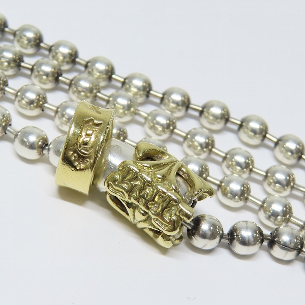 実際に弊社で買取させて頂いた【ワンオフ】BWL/ビルウォールレザー ラージボールチェーンネックレス w/18K ゴールドバスケット 18K ストッパー 