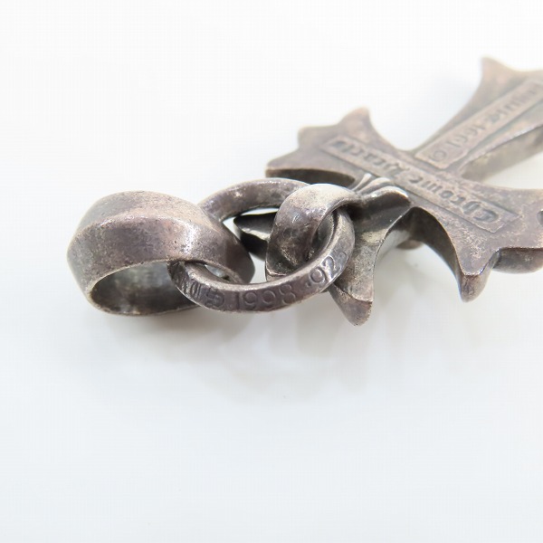 実際に弊社で買取させて頂いたCHROME HEARTS/クロムハーツ CH CRS SML W/BALE スモールCHクロス ペンダントw/プレーンベイルの画像 5枚目