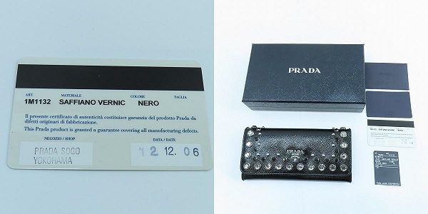実際に弊社で買取させて頂いたPRADA/プラダ  スタッズ 二つ折り ロング ウォレット 1M1132の画像 9枚目