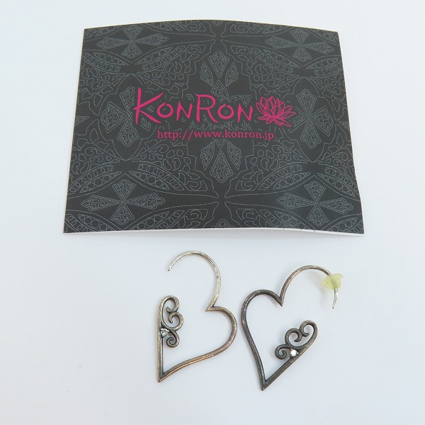 実際に弊社で買取させて頂いた【ギャラ付き】KONRON/コンロン アリスインワンダーランド ハートフープピアス の画像 5枚目