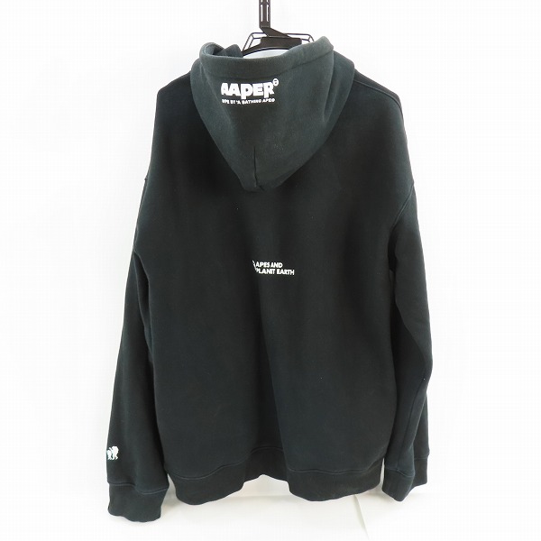 実際に弊社で買取させて頂いたA BATHING APE/アベイシングエイプ プルオーバー パーカー ブラック XLの画像 1枚目