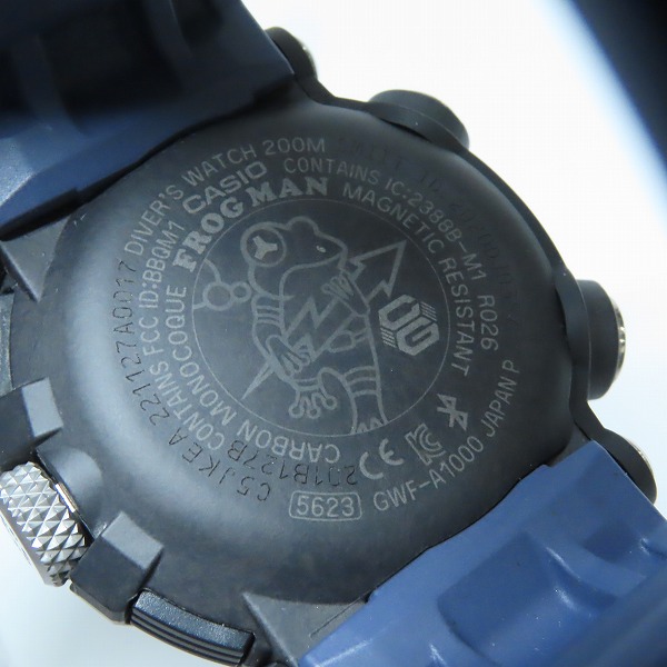 実際に弊社で買取させて頂いたG-SHOCK/Gショック MASTER OF G FROGMAN/フロッグマン Bluetooth 電波ソーラー GWF-A1000-1A2JFの画像 3枚目