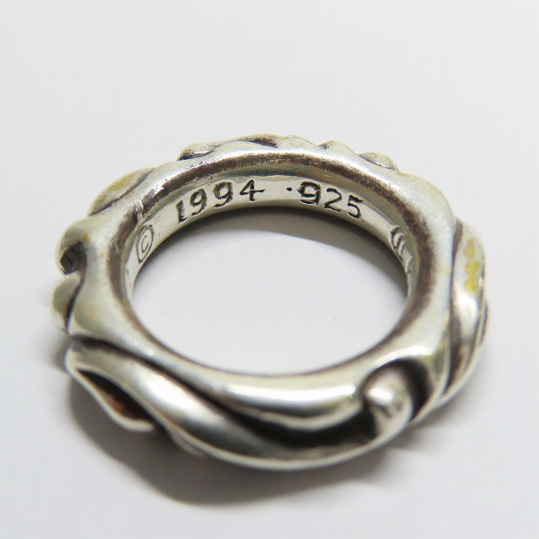 実際に弊社で買取させて頂いたCHROME HEARTS/クロムハーツ スクロール バンド リング/9号の画像 8枚目