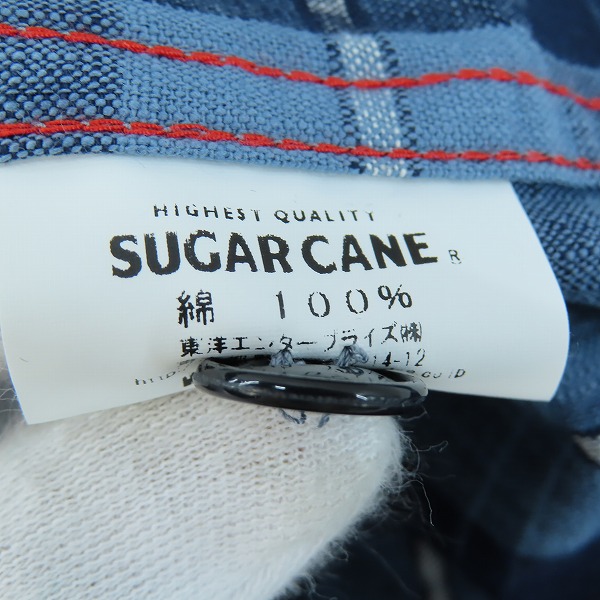 実際に弊社で買取させて頂いたSUGAR CANE/シュガーケーン チェック柄 半袖 ワークシャツ SC35879/Lの画像 4枚目