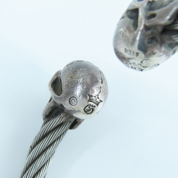 実際に弊社で買取させて頂いた【ギャラ】Gabor/ガボール スカル ステンレス ワイヤー バングル の画像 7枚目