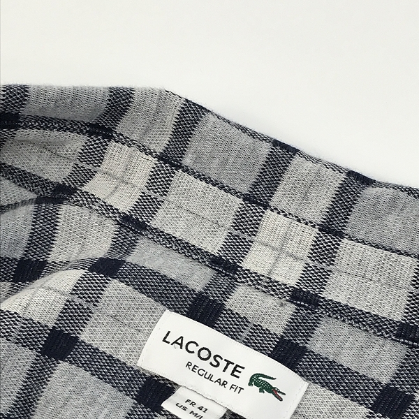 実際に弊社で買取させて頂いたLACOSTE/ラコステ コットンニット チェック 長袖シャツ CH9870 /41の画像 5枚目