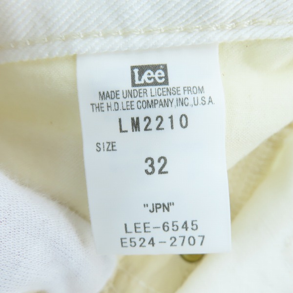 実際に弊社で買取させて頂いた【未使用】Lee/リー 201 レギュラーストレート ツイルTWILL ホワイトジーンズ LM2210-518/32の画像 4枚目