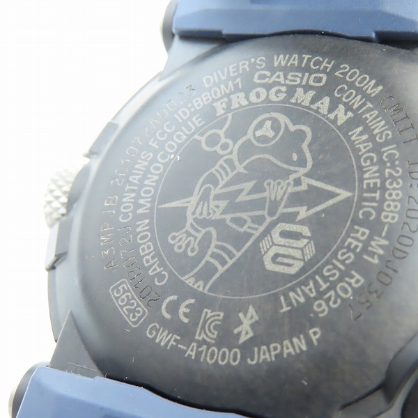 実際に弊社で買取させて頂いたG-SHOCK/Gショック MASTER OF G FROGMAN/フロッグマン Bluetooth 電波ソーラー GWF-A1000-1A2JFの画像 4枚目