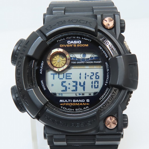 実際に弊社で買取させて頂いたG-SHOCK/Gショック FROGMAN フロッグマン ソーラー電波 GWF-1000B-1JRの画像 1枚目