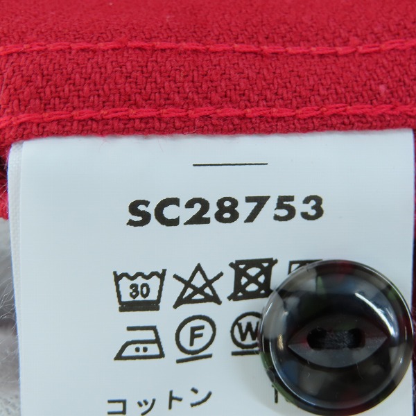 実際に弊社で買取させて頂いた【未使用】 SUGAR CANE/シュガーケーン F.ROMANCE 9.5oz HEAVY TWILL with MARBLE BUTTON/ワークシャツ レッド SC28753/XLの画像 4枚目