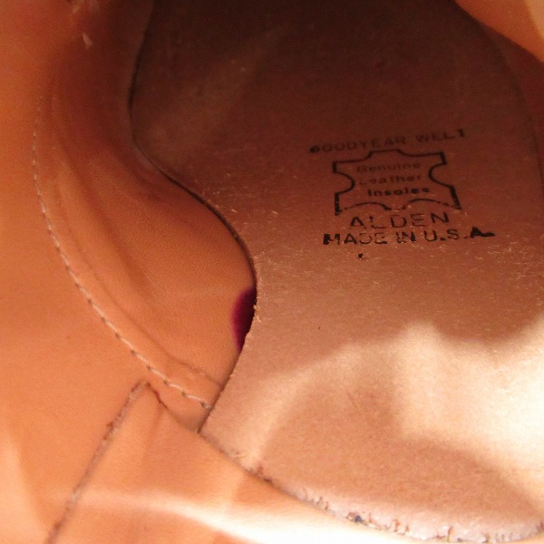 実際に弊社で買取させて頂いたALDEN/オールデン シェルコードバン Vチップ レザーシューズ 54321/7.5の画像 6枚目
