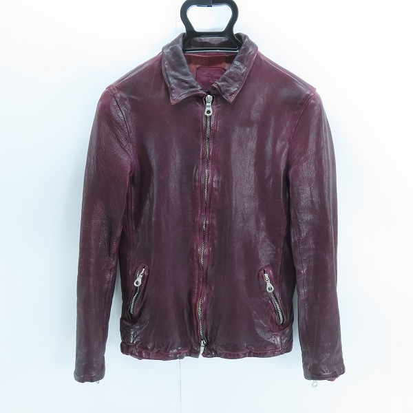 実際に弊社で買取させて頂いたISAMU KATAYAMA BACKLASH/バックラッシュ FLEET WOOD ジャパンカーフタンニン製品染め レザージャケット 1498-02/2