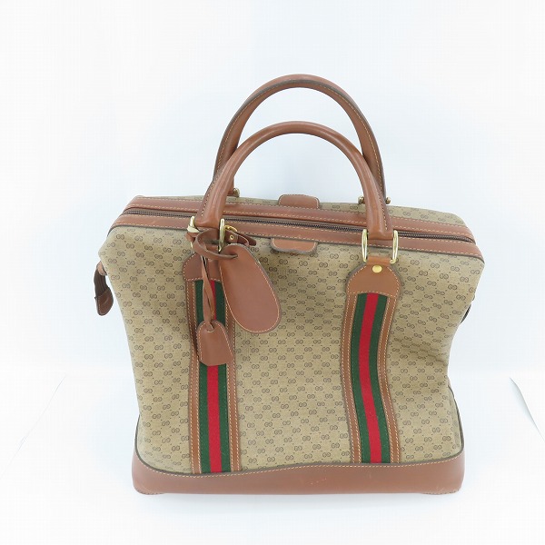 実際に弊社で買取させて頂いたGUCCI/グッチ オールドマイクロGG キャンバス レザー ボストンバッグ 012 24 0525 45
