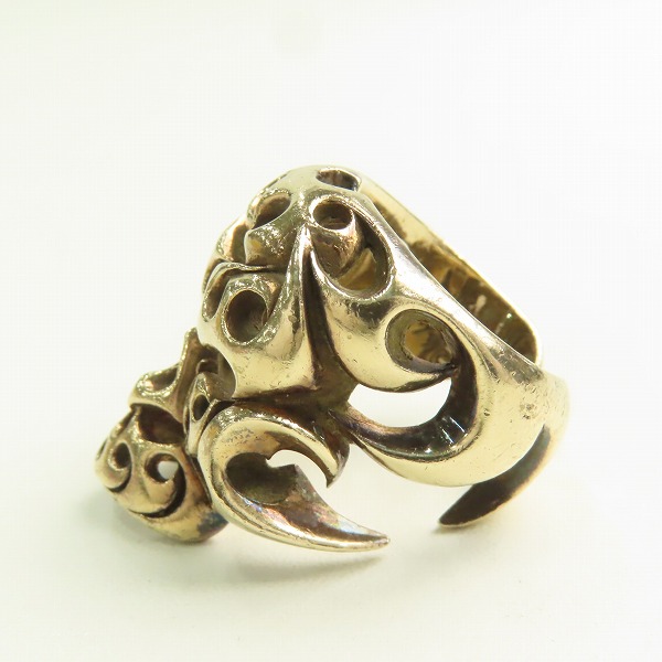 実際に弊社で買取させて頂いたTENDERLOIN/テンダーロイン 8K T-SKULL RING ボルネオスカル リング 16.5-19.5号の画像 2枚目