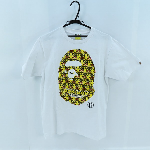 実際に弊社で買取させて頂いたA BATHING APE×Pokemon/アベイシングエイプ×ポケモン BABY MILO エイプヘッド ピカチュウ Tシャツ M