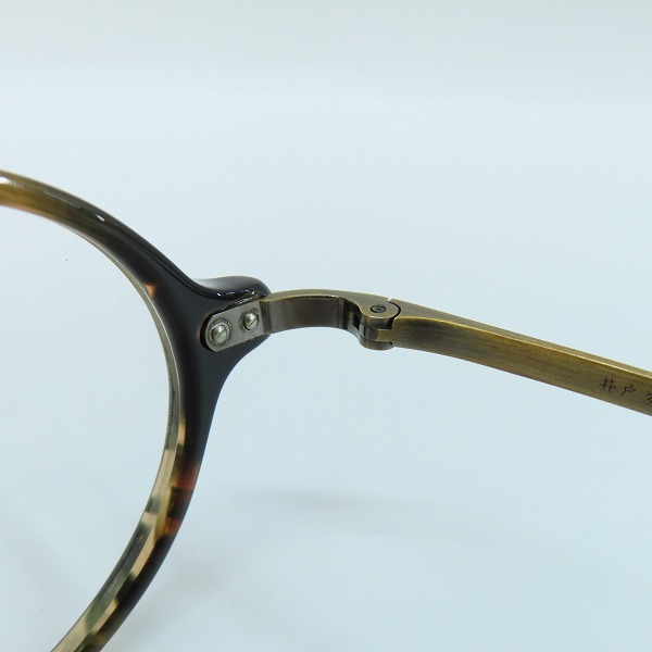 実際に弊社で買取させて頂いた金子眼鏡/カネコガンキョウ 井戸多美男作 メガネフレーム/アイウェア T448-5の画像 4枚目
