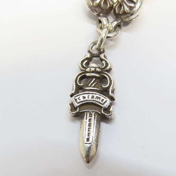 実際に弊社で買取させて頂いたCHROME HEARTS/クロムハーツ 1 BALL DAGGER クロスボール チェーン ダガー ブレスレットの画像 3枚目