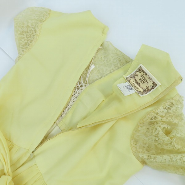 実際に弊社で買取させて頂いたGUNNE SAX/ガニーサックス ヴィンテージ レース ワンピースドレス イエロー/11の画像 4枚目