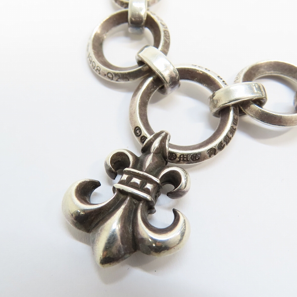 実際に弊社で買取させて頂いた【カスタム】CHROME HEARTS/クロムハーツ Oリング ブレスレットｗ/BSフレアチャームｗ/2スタックチャーム ダガー＆ハートの画像 3枚目
