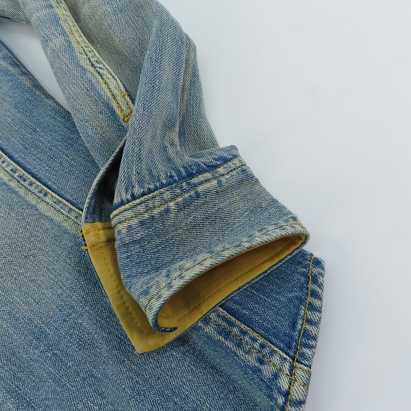 実際に弊社で買取させて頂いたBACKLASH/バックラッシュ THE LINE SVボタン デニムシャツ  T-014/XSの画像 6枚目