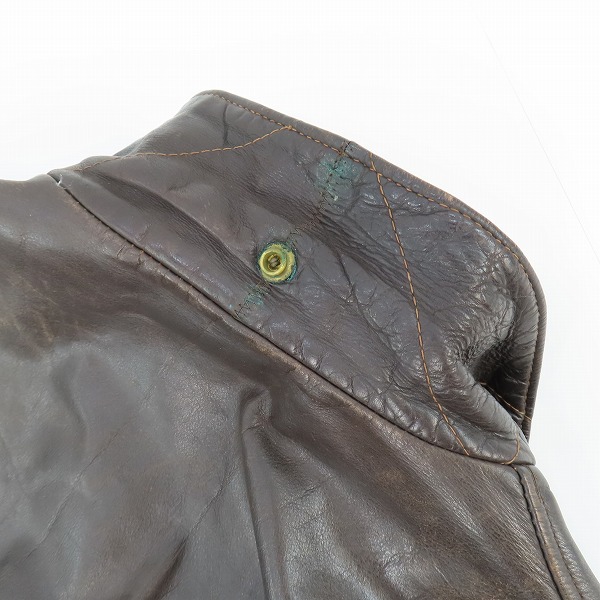 実際に弊社で買取させて頂いた【難有】Schott/ショット 184SM A2 レザーフライトジャケット /48の画像 7枚目