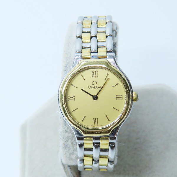 実際に弊社で買取させて頂いたOMEGA/オメガ DeVille デビル SS×YG クオーツ ゴールド文字盤 4260.13