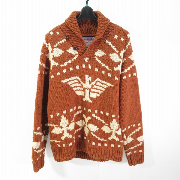 実際に弊社で買取させて頂いたCALEE/キャリー 13AW イーグル ショールカラー ウールニット CL-13AW059/L