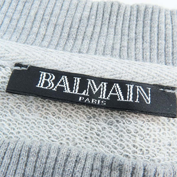 実際に弊社で買取させて頂いたBalmain/バルマン Paris Logo Raglan Sweat/クルーネックスウェット RH11679I052/Mの画像 2枚目