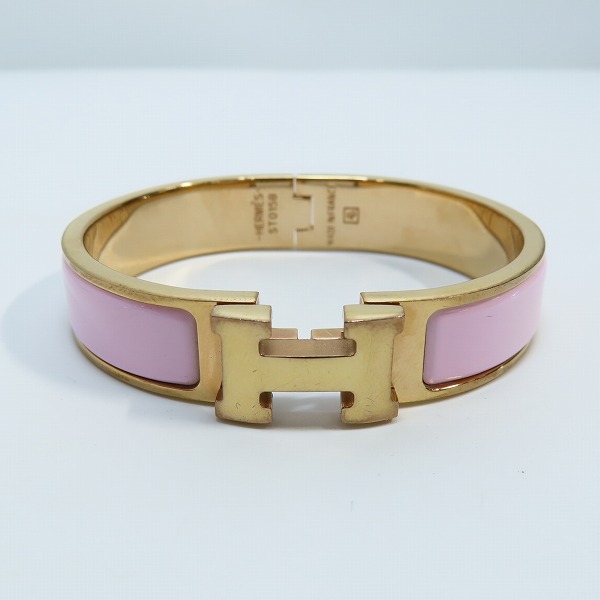 実際に弊社で買取させて頂いたHERMES/エルメス クリックH バングル/ブレスレット ゴールド×ピンクの画像 1枚目