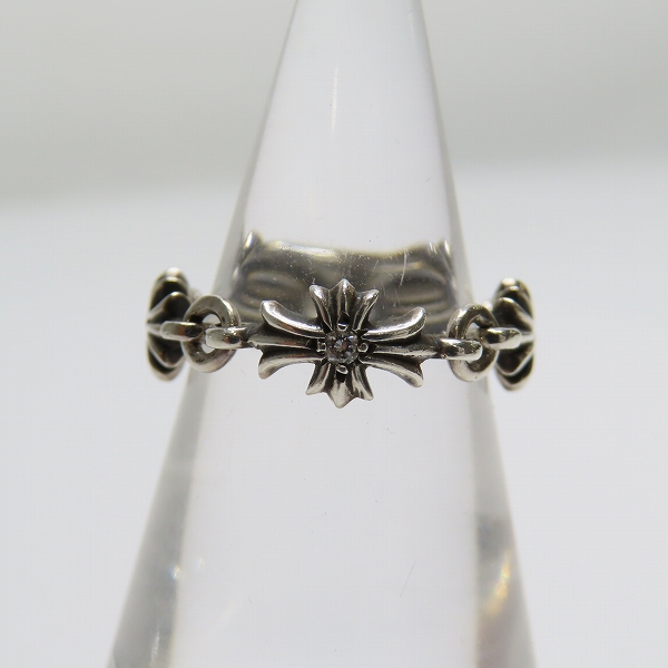 実際に弊社で買取させて頂いたCHROME HEARTS/クロムハーツ タイニーE CHプラス リング w/パヴェダイヤ 8号の画像 1枚目