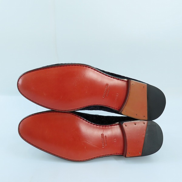 実際に弊社で買取させて頂いたMAGNANNI × Queen Classico/マグナーニ × クインクラシコ ベロア/ペイズリー ローファーシューズ 41の画像 2枚目