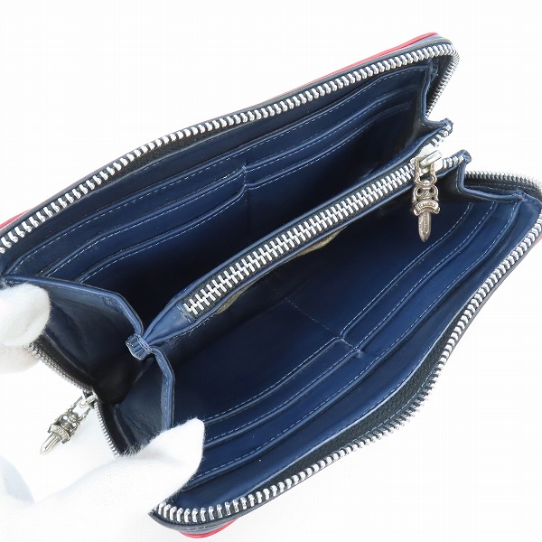 実際に弊社で買取させて頂いた【インボイス原本】CHROME HEARTS/クロムハーツ REC F 3PTCH/REC-F ZIP 3セメタリークロスパッチ ウォレット  レッドの画像 3枚目
