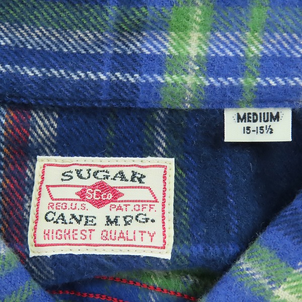 実際に弊社で買取させて頂いた【未使用】 SUGAR CANE/シュガーケーン LIGHT FLANNEL CHECK WORK SHIRT/ライトフランネルチェック ワークシャツ SC28505/Mの画像 2枚目