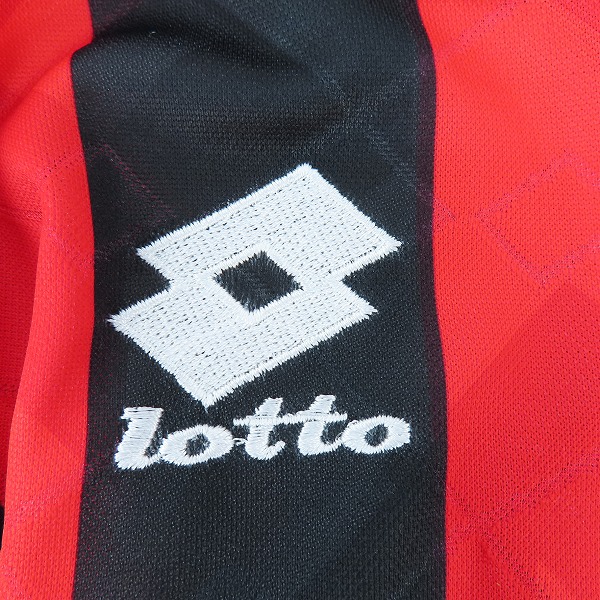 実際に弊社で買取させて頂いたlotto/ロット 94/95 ACミラン ロベルト・バッジョ #18 ホーム 長袖ユニフォーム/Lの画像 4枚目