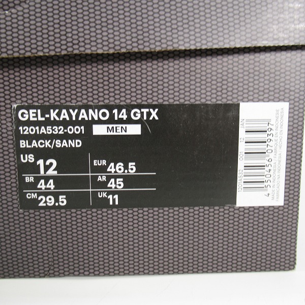 実際に弊社で買取させて頂いたASICS ×BEAMS/アシックス×ビームス GEL-KAYANO 14 GTX/ゲルカヤノ スニーカー 1201A532-001/29.5の画像 9枚目