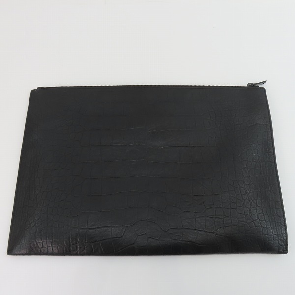 実際に弊社で買取させて頂いたSAINT LAURENT PARIS/サンローランパリ クロコ型押しレザー クラッチバッグ/タブレットホルダー 485628の画像 1枚目
