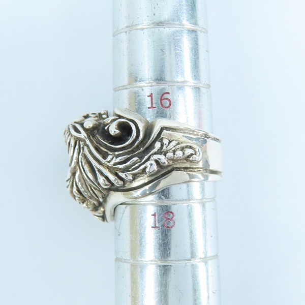 実際に弊社で買取させて頂いた【ギャラ付】Leathers and Treasures/レザーズアンドトレジャーズ ハート スクロールハートストーンリング ｗ/blue 17号-17.5号の画像 6枚目