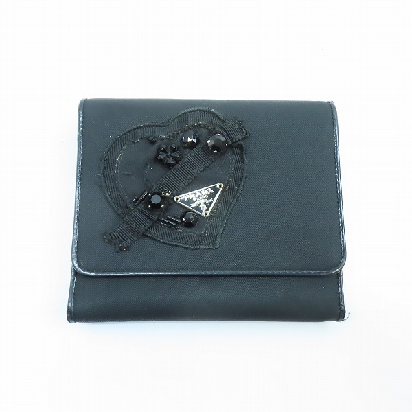 実際に弊社で買取させて頂いたPRADA/プラダ  ブラック ナイロン 二つ折り財布 1M0170