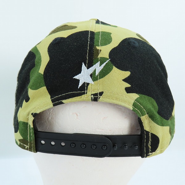 実際に弊社で買取させて頂いたBAPE×NEW ERA/アベイシングエイプ×ニューエラ カモフラ柄 9FIFTY スナップバック ベースボールキャップ Fの画像 2枚目