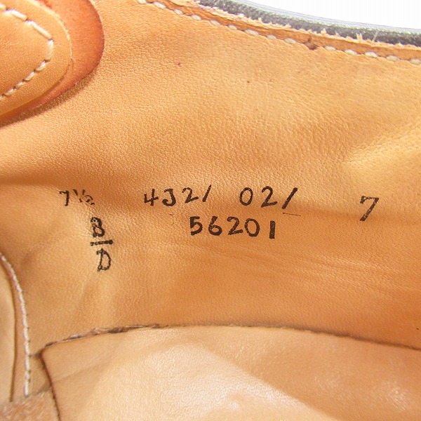 実際に弊社で買取させて頂いたALDEN/オールデン コードバン パンチドゥキャップトゥ レザー シューズ 56201/7.5Dの画像 5枚目