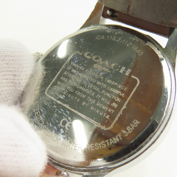実際に弊社で買取させて頂いたCOACH/コーチ  クォーツ 腕時計 ネイビー文字盤 CA.118.2.112.1640【動作未確認】の画像 3枚目
