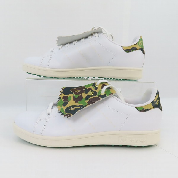 実際に弊社で買取させて頂いた【未使用】A BATHING APE×adidas/アベイシングエイプ×アディダス Stan Smith Golf スタンスミス ゴルフ IG5916 28.5の画像 3枚目