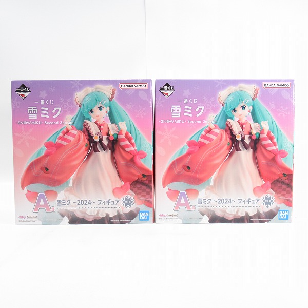 実際に弊社で買取させて頂いた【未開封】バンダイスピリッツ 一番くじ 雪ミク 〜SNOW MIKU～ Second Season A賞  〜2024〜 フィギュア/2点セット