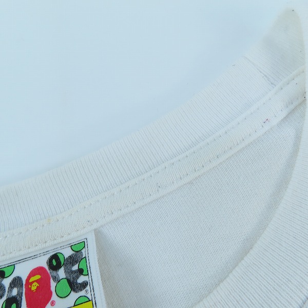 実際に弊社で買取させて頂いたA BATHING APE/アベイシングエイプ BABY MILO エイプヘッド Tシャツ Lの画像 4枚目
