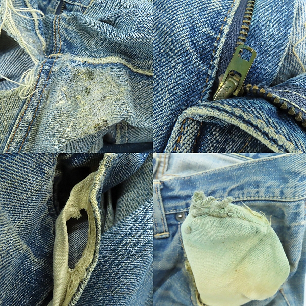 実際に弊社で買取させて頂いたLEVI'S/リーバイス 501 バックポケットシングル 刻印W/Vステッチ デニムパンツの画像 9枚目